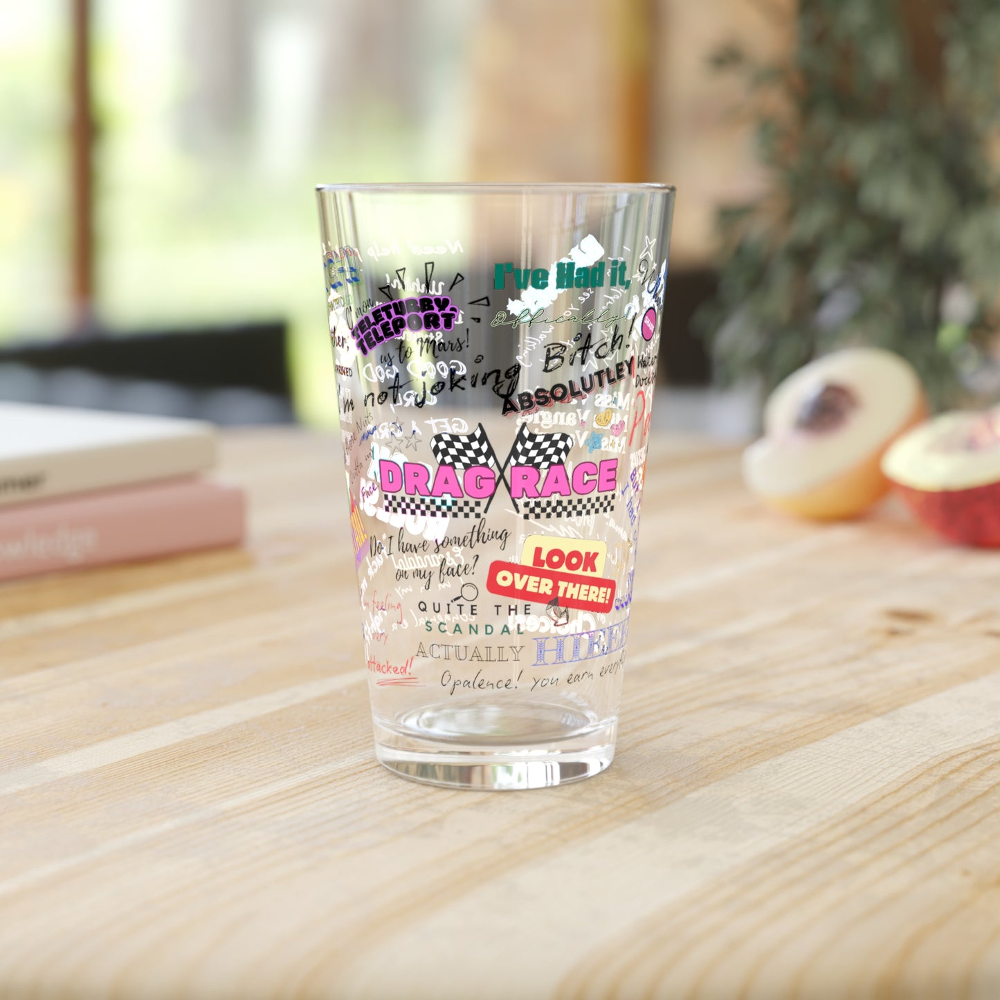 Drag Race US Colorful Quote Pint Glass, 16oz.