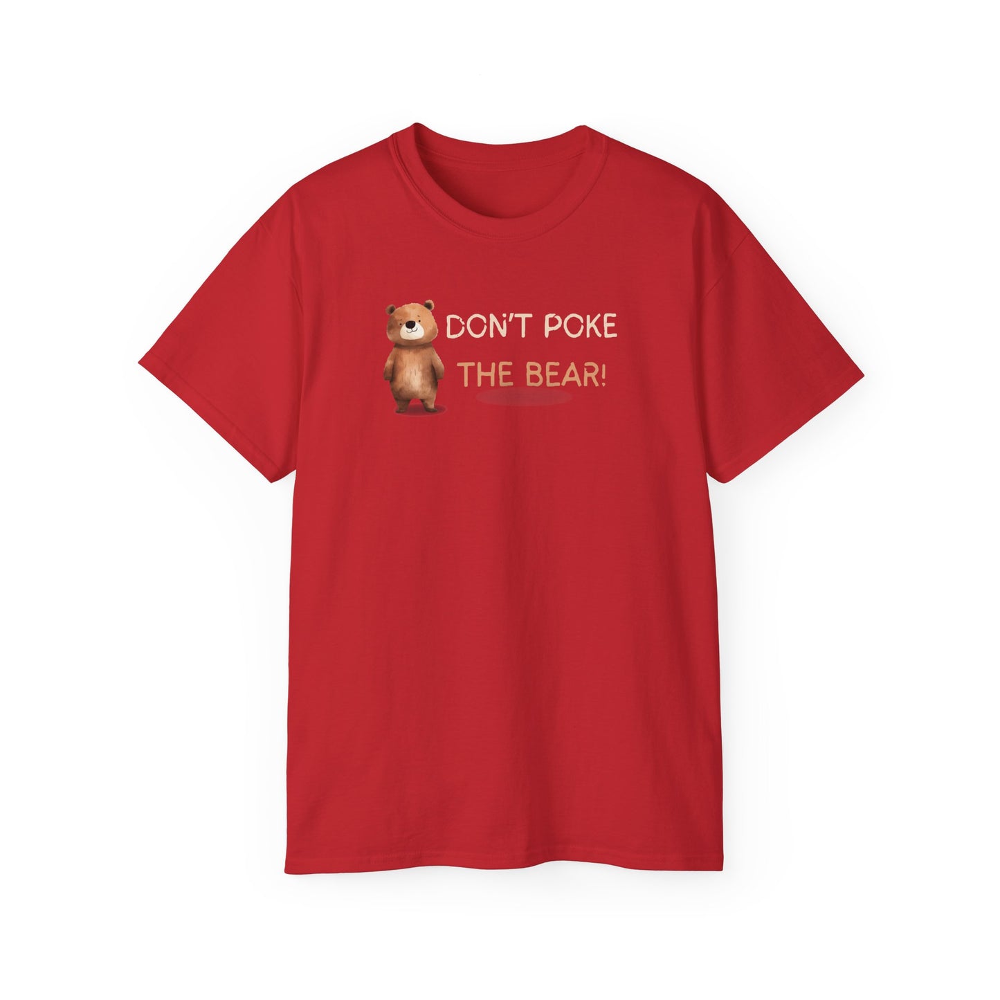 Graphic Tee - Playful Grizzly Bear Print - Don't Poke the Bear