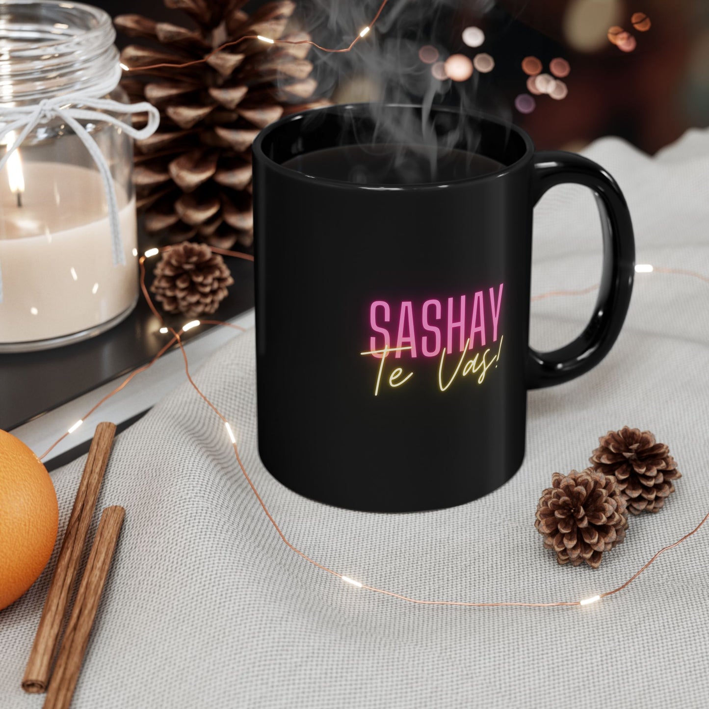 Black mug with colorful text on a white background Drag Race Spain, Drag Race Espana, Rupaul, Rupaul's Drag race, Drag Queens, LGBT, Queer culture
