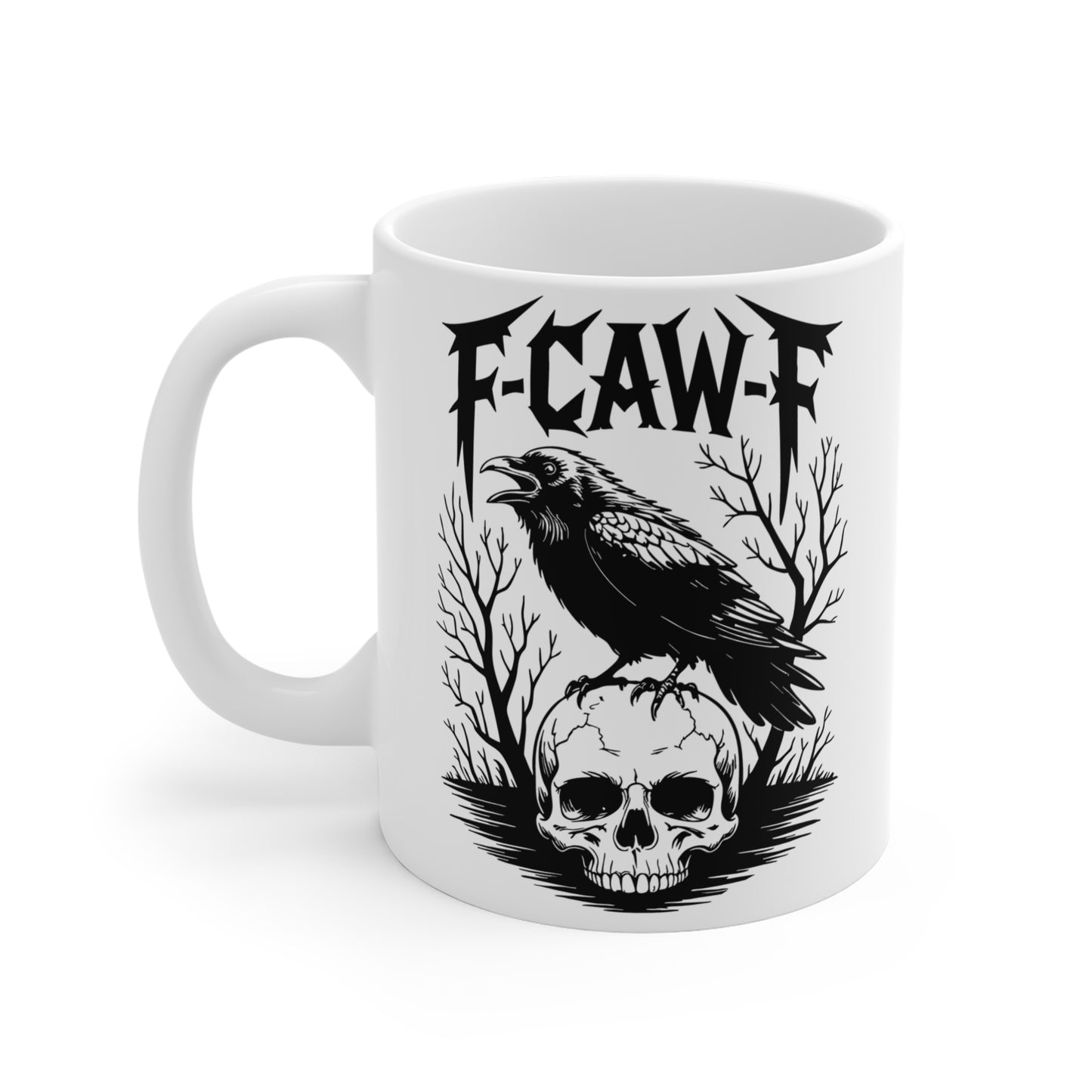 Gothic Raven Ceramic Mug | Dark Aesthetic Drinkware | Unique Skull Design | Ideal for Halloween, Gifts, Home Decor, Coffee Lovers.