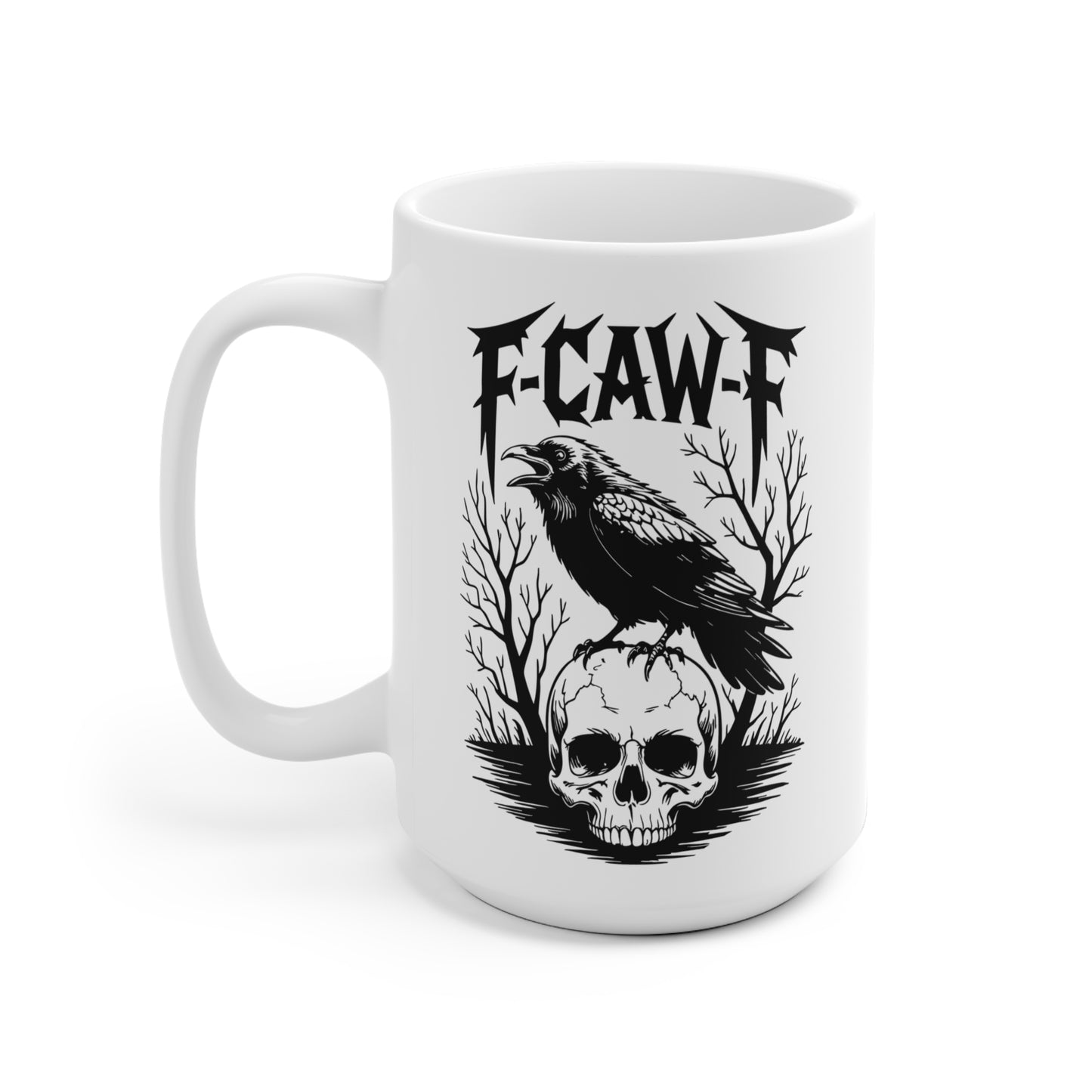 Gothic Raven Ceramic Mug | Dark Aesthetic Drinkware | Unique Skull Design | Ideal for Halloween, Gifts, Home Decor, Coffee Lovers.