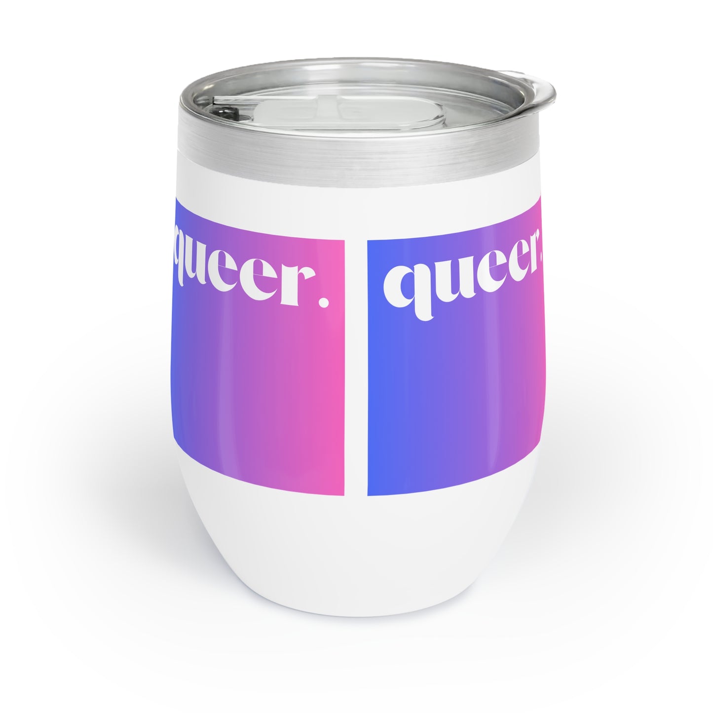 Stemless Wine Tumbler - Queer LGBT Empowerment Ombre Design