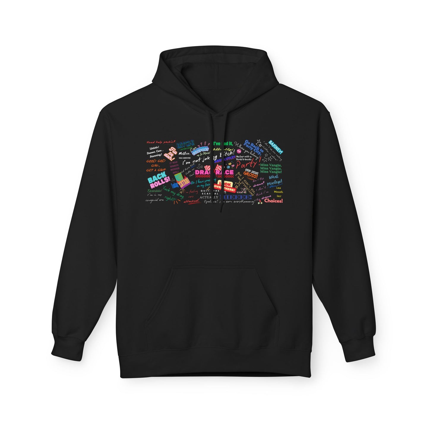 Black hoodie with colorful graphic design on a white background Drag race, Rupaul, Rupaul's Drag Race UK, LGBT, Queer Culture, Gay, Drag Queen