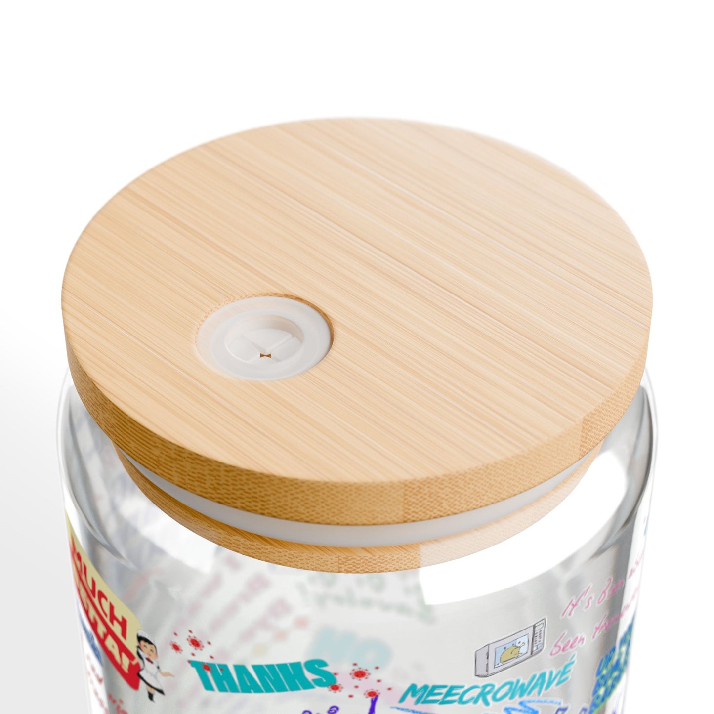 Clear glass jar with a wooden lid on a white background Features iconic Quotes from your favorite Drag Race UK Drag Queens.
