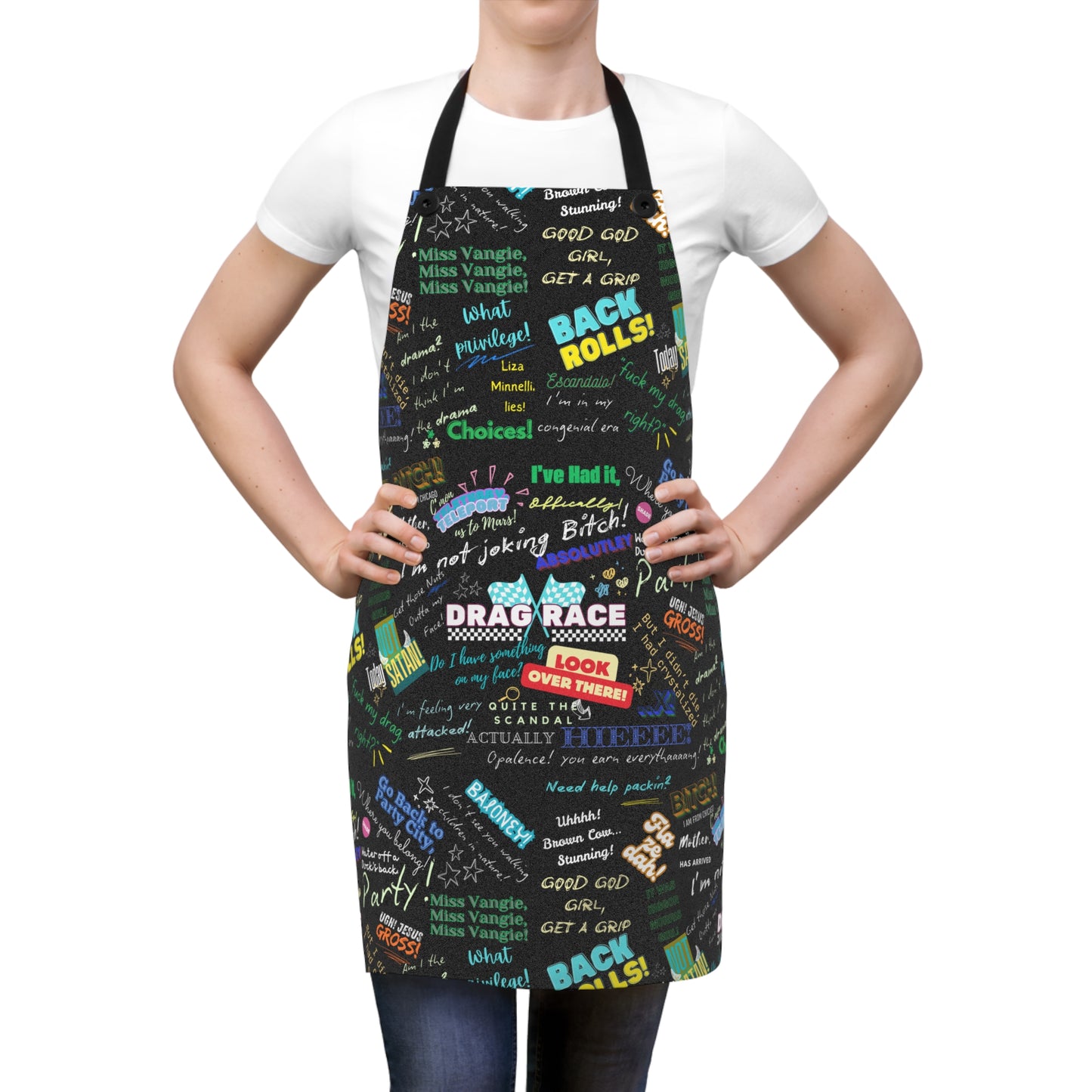 Drag Race US Fan Inspired Queens Quotes Chef Apron, Baking Gift for Drag Race fanatic Home Chefs, Birthday Present