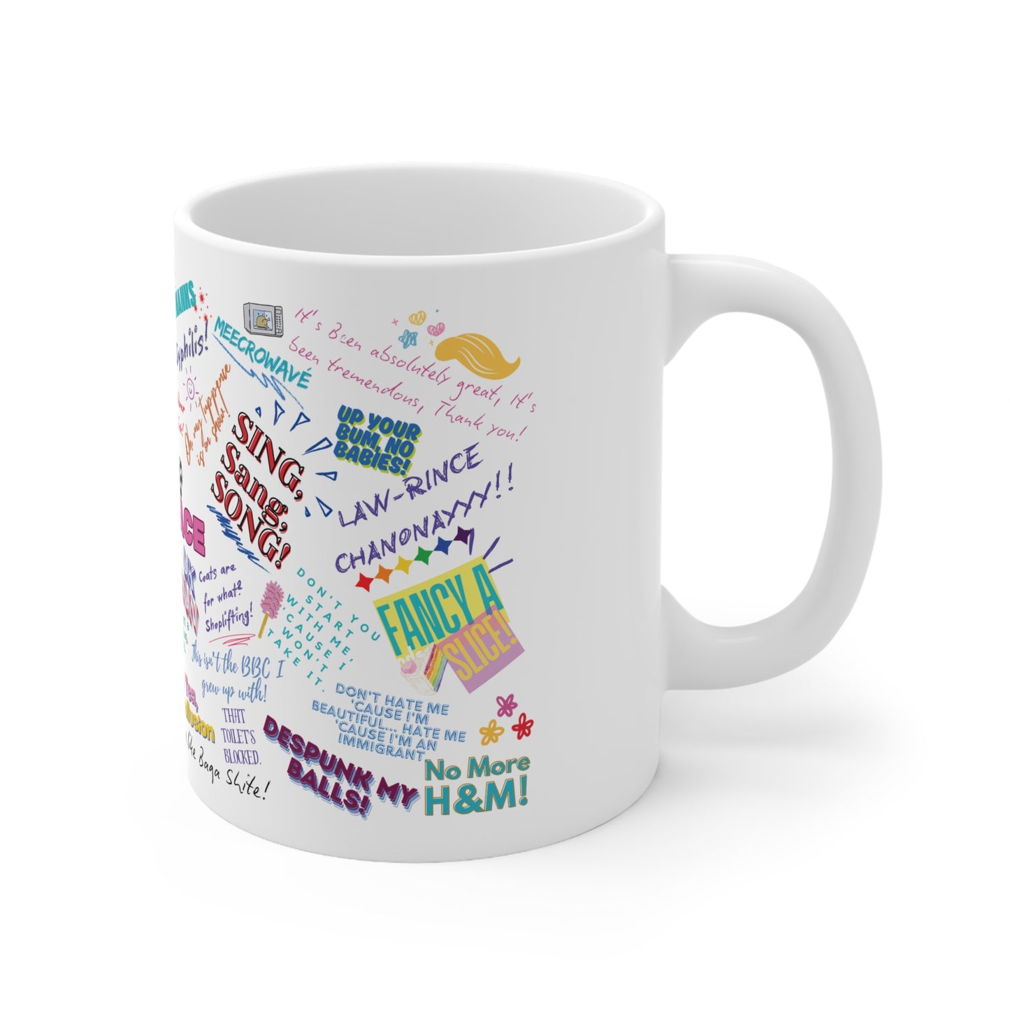 Drag Race UK Queens Quotes Ceramic Coffee Cups - Fun Mugs for Coffee Lovers, Gift for Friends, Sip & Chat, Movie Night, Birthday