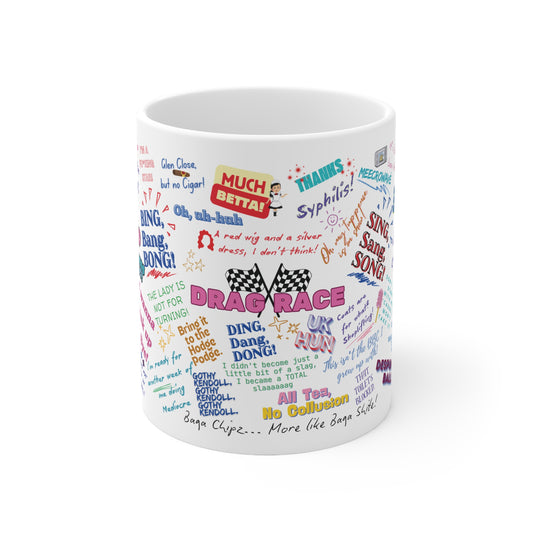 Drag Race UK Queens Quotes  Ceramic Coffee Cups - Fun Mugs for Coffee Lovers, Gift for Friends, Sip & Chat, Movie Night, Birthday