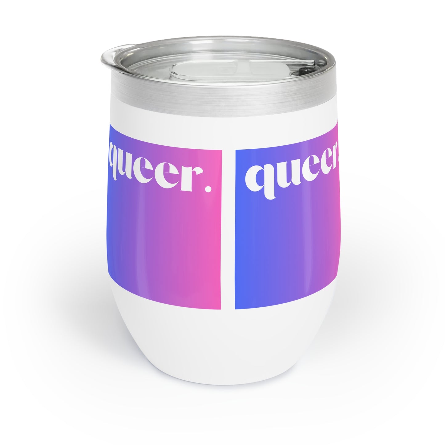 Stemless Wine Tumbler - Queer LGBT Empowerment Ombre Design