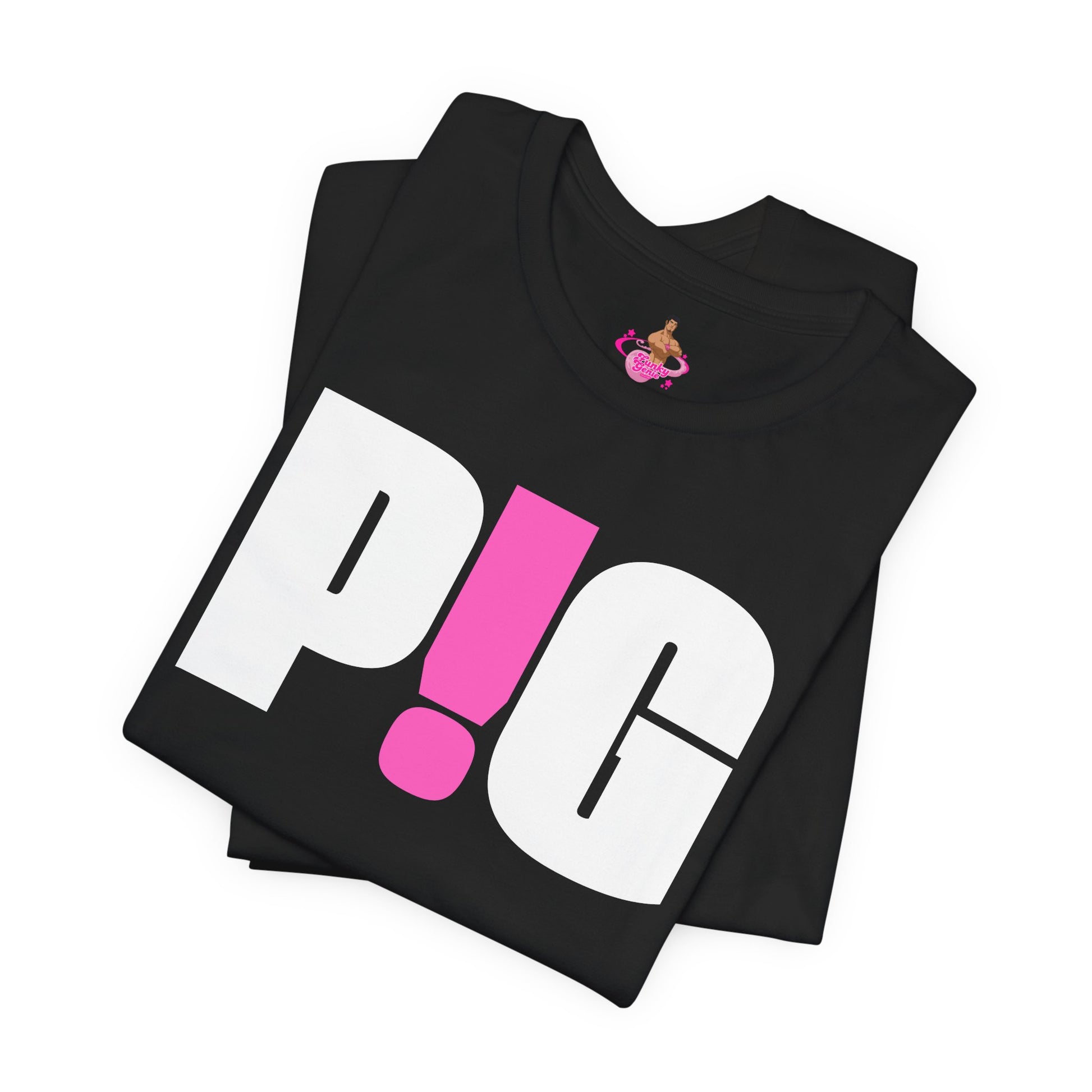 Black tank top with 'PIG!' design on a white background Kink, LGBTQIA+, Queer Sub Dom Pig, Piggy