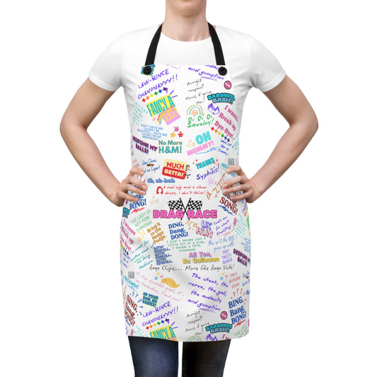 Drag Race UK Fun and Sassy Apron for Home Chefs, LGBTQ+ Pride Kitchen Accessory, Perfect for Cooking Parties, Gifts for Foodies, Colorful Cooking Apparel