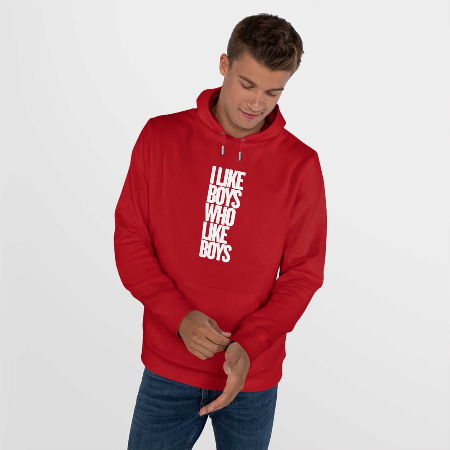 I Like Boys Hooded Sweatshirt - Cozy LGBTQ+ Hoodie, Pride Gift, Unisex Casual Wear, Statement Fashion, Comfortable Streetwear