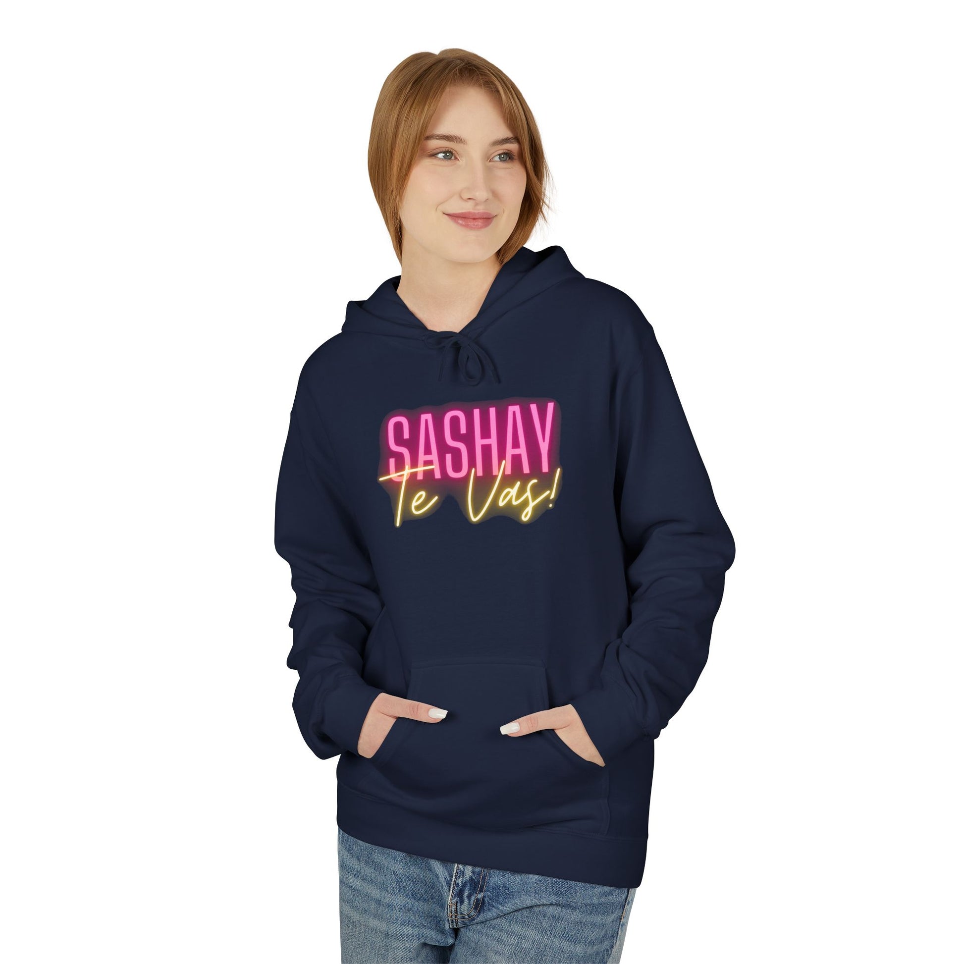 Person wearing a navy blue hoodie with colorful text on a white background  Drag Race Espana, Drag Race Spain, Rupaul's drag race, Drag queens, LGBT, Queer culture