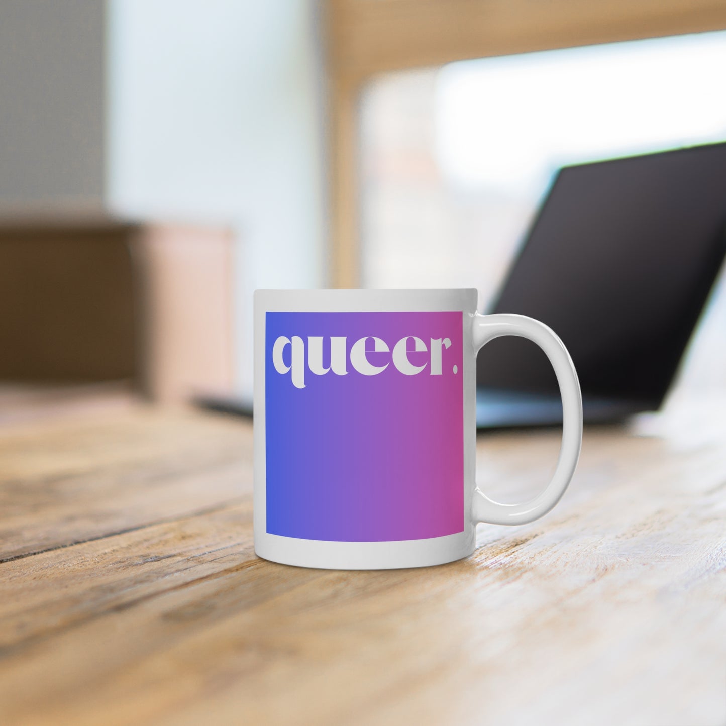 Queer Pride Ceramic Mug | LGBTQ+ Gift | Rainbow Mug for Coffee Lovers | Inspirational Drinkware | Fun Queer Art