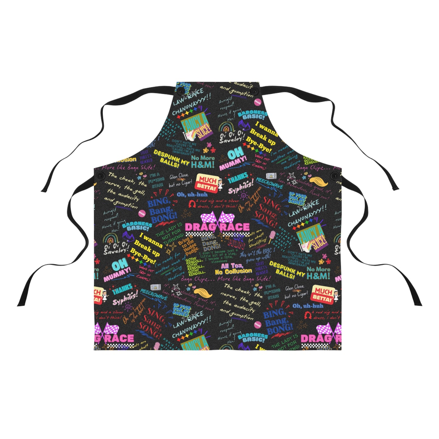 Drag Race UK Fan Inspired Queens Quotes Chef Apron, Baking Gift for Drag Race fanatic Home Chefs, Birthday Present