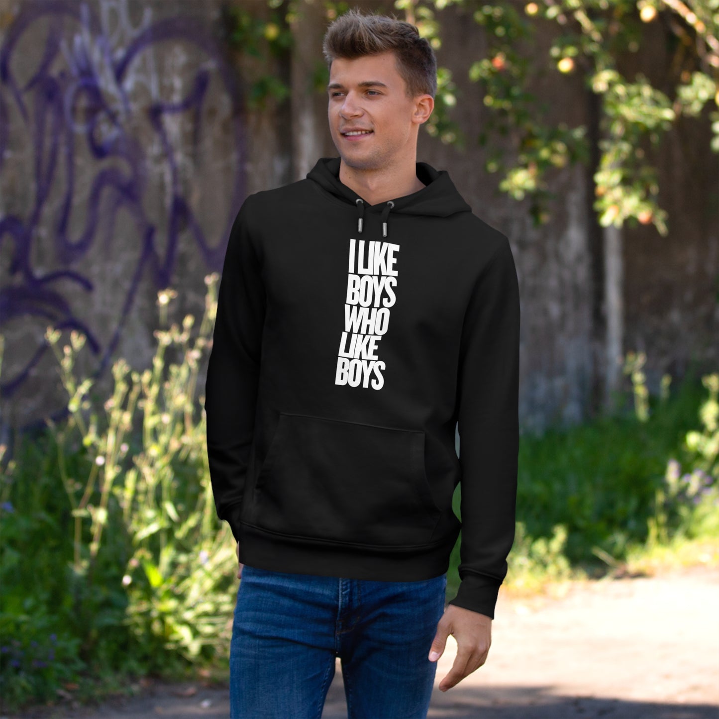 I Like Boys Hooded Sweatshirt - Cozy LGBTQ+ Hoodie, Pride Gift, Unisex Casual Wear, Statement Fashion, Comfortable Streetwear