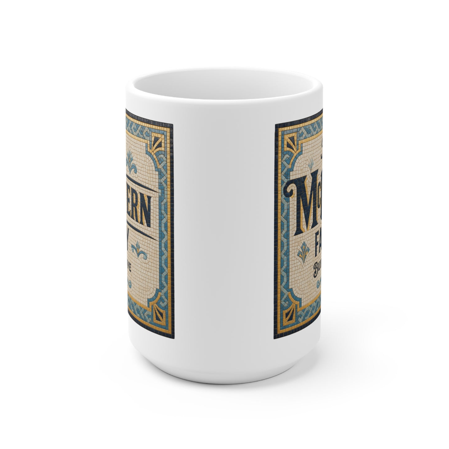 Family Name Ceramic Mug — Personalized "The Surname Family: Built on Love" Vintage Design
