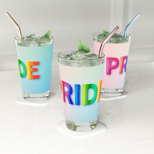 Three colorful drinks with rainbow letters on a white background LGBTQIA+ Pride Queer Pride