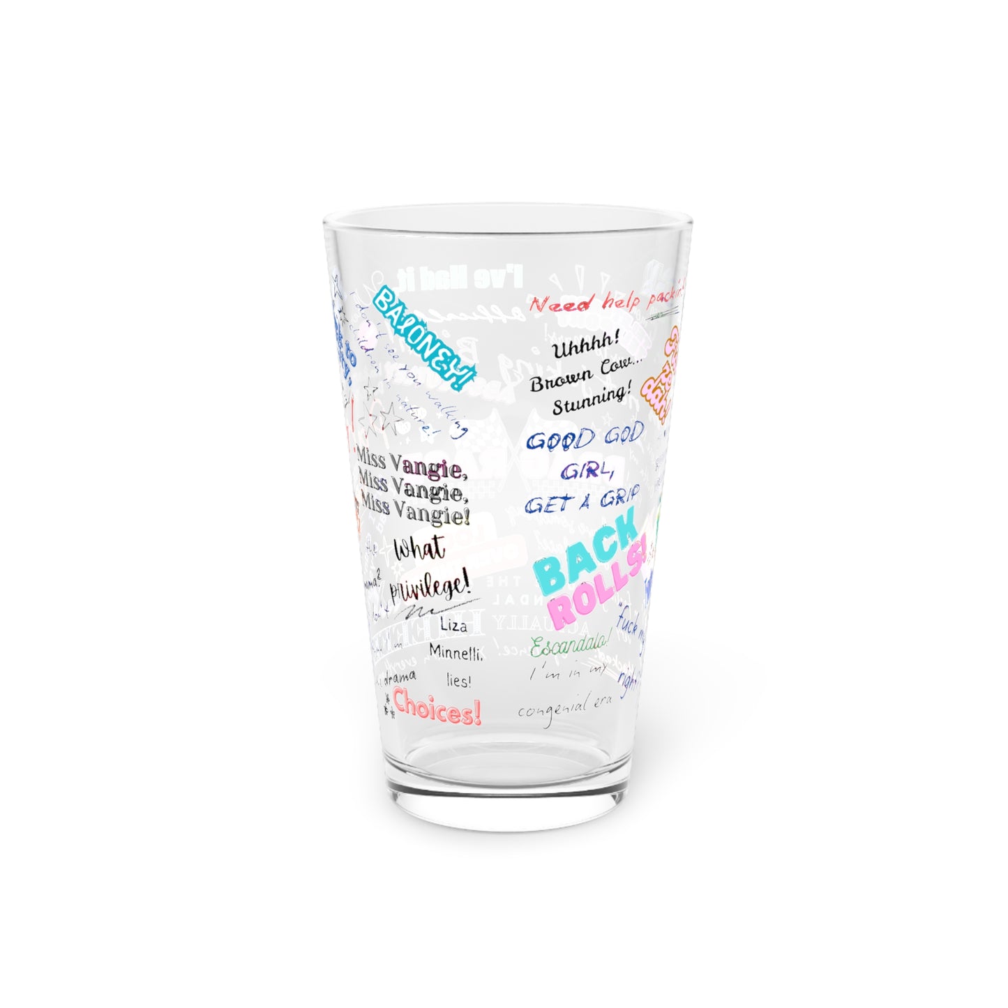 Drag Race US Colorful Quote Pint Glass, 16oz.