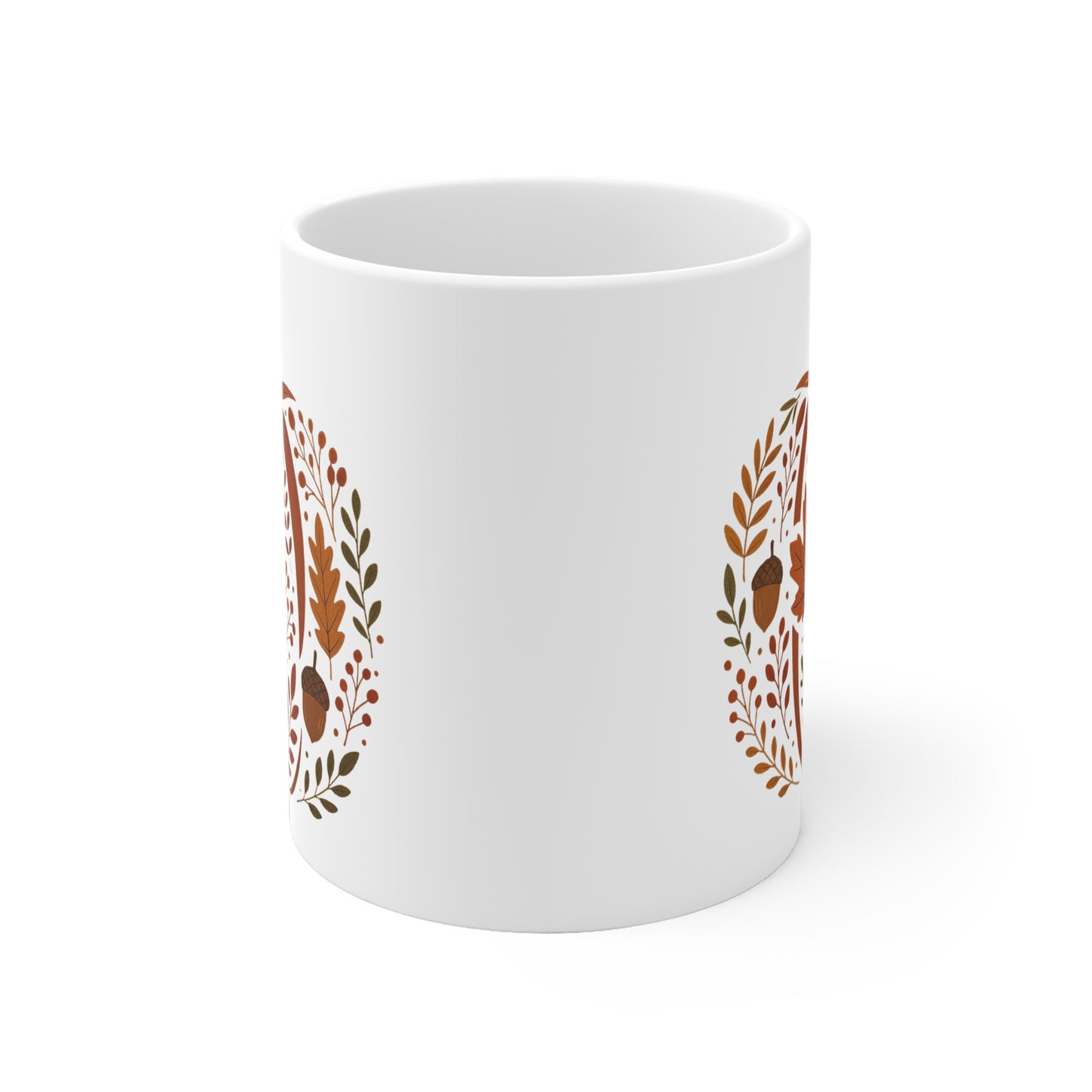 Fall-Themed Ceramic Mug - Cozy Autumn Coffee Cup, Perfect for Thanksgiving & Seasonal Decor, Gifts for Friends & Family