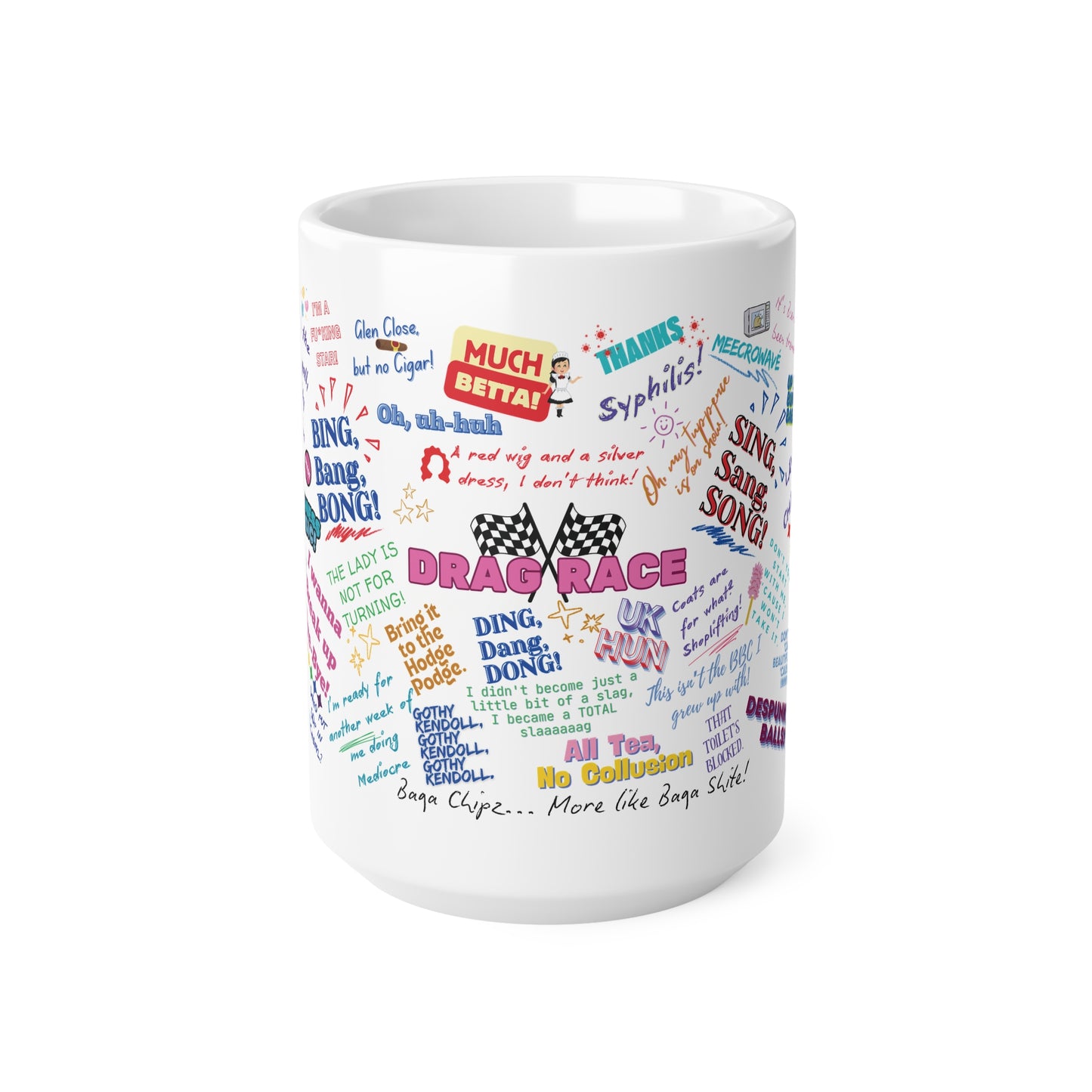 Drag Race UK Queens Quotes  Ceramic Coffee Cups - Fun Mugs for Coffee Lovers, Gift for Friends, Sip & Chat, Movie Night, Birthday