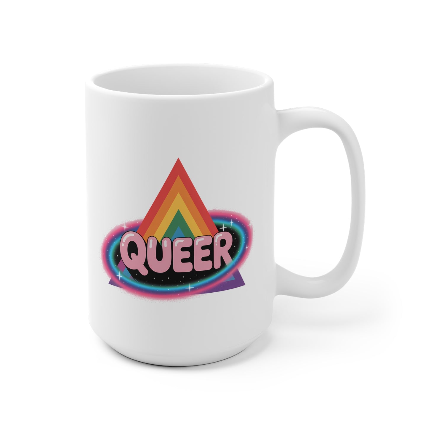 Pride Ceramic Mug, Queer Coffee Cup, LGBTQ+ Gift, Rainbow Mug, Queer Affirmation, Cute Mug for Home