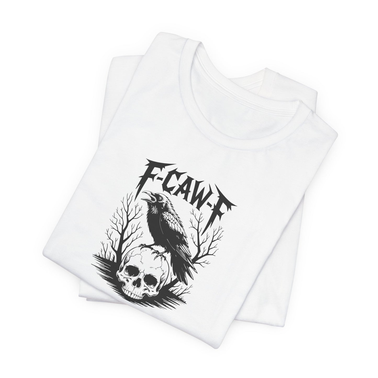 Gothic Graphic Tee, F-CAW-F Skull T-Shirt, Unisex Edgy Shirt, Halloween Gift, Alternative Fashion Wear, Casual Street Style
