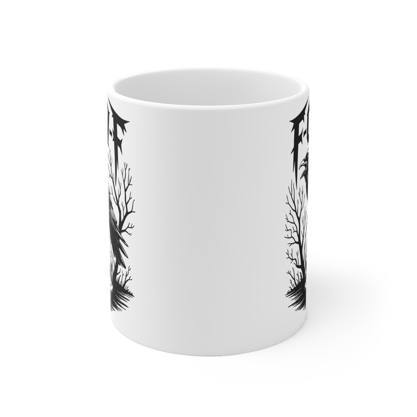 Gothic Raven Ceramic Mug | Dark Aesthetic Drinkware | Unique Skull Design | Ideal for Halloween, Gifts, Home Decor, Coffee Lovers.