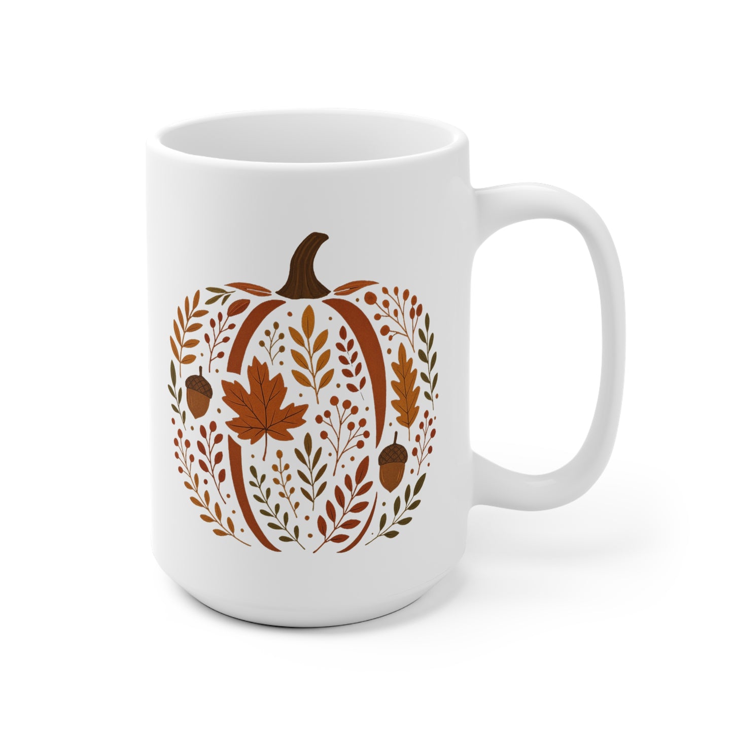 Fall-Themed Ceramic Mug - Cozy Autumn Coffee Cup, Perfect for Thanksgiving & Seasonal Decor, Gifts for Friends & Family