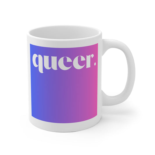 Queer Pride Ceramic Mug | LGBTQ+ Gift | Rainbow Mug for Coffee Lovers | Inspirational Drinkware | Fun Queer Art