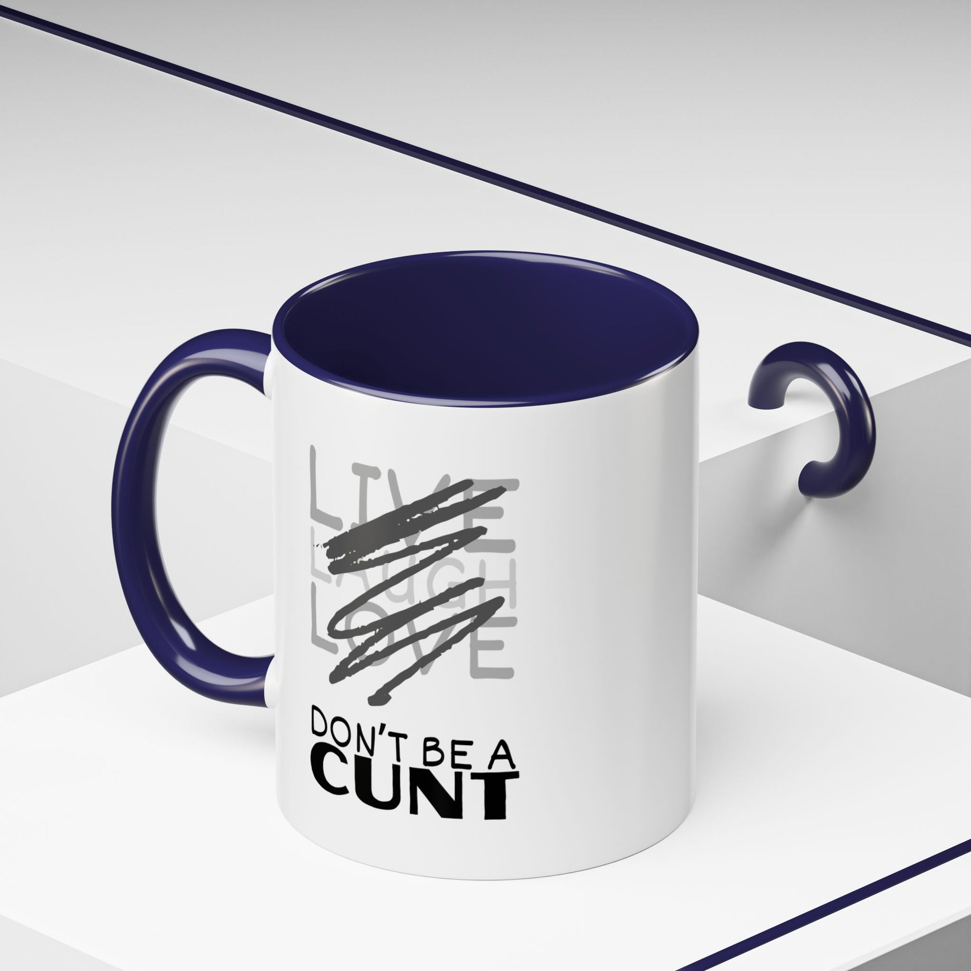 Mug with text on a white background