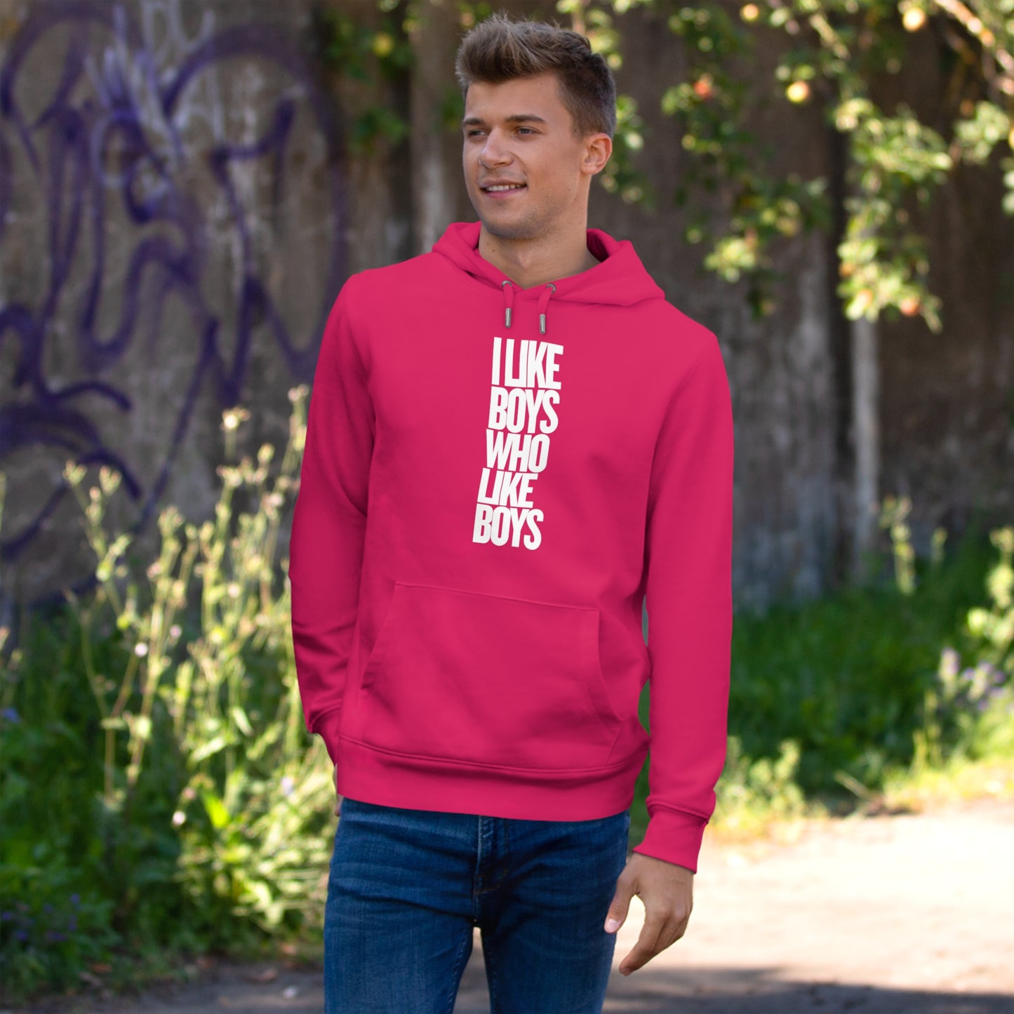 I Like Boys Hooded Sweatshirt - Cozy LGBTQ+ Hoodie, Pride Gift, Unisex Casual Wear, Statement Fashion, Comfortable Streetwear