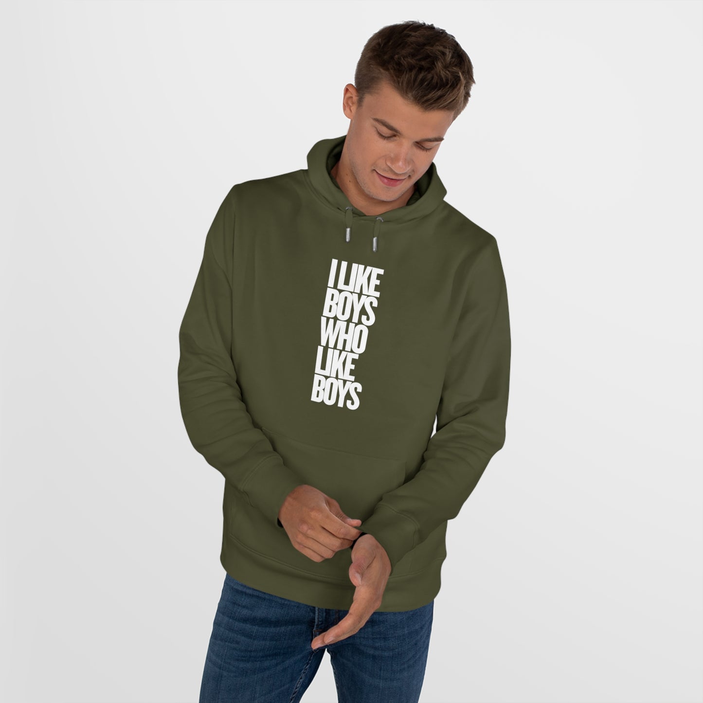 I Like Boys Hooded Sweatshirt - Cozy LGBTQ+ Hoodie, Pride Gift, Unisex Casual Wear, Statement Fashion, Comfortable Streetwear