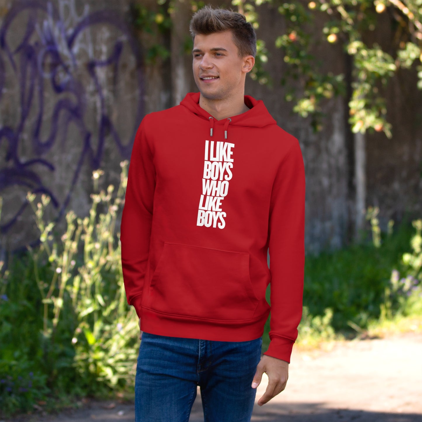 I Like Boys Hooded Sweatshirt - Cozy LGBTQ+ Hoodie, Pride Gift, Unisex Casual Wear, Statement Fashion, Comfortable Streetwear