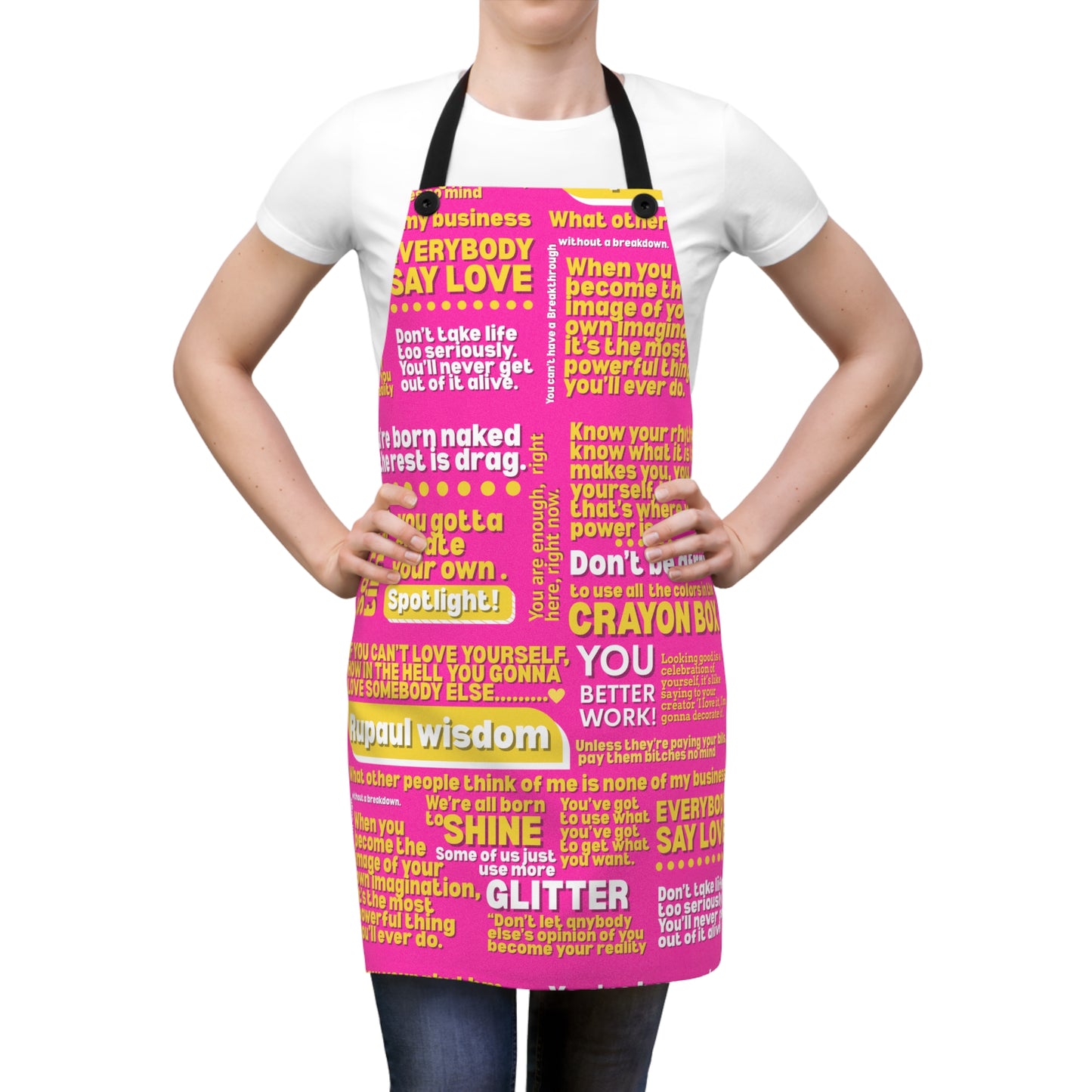 Vibrant Apron featuring Rupaul's most Inspiring Quote , Cooking Gift, Bakeware, Rupaul's Drag race Cooking Lover Gift, Artsy Apron, Rupaul Inspired Apron