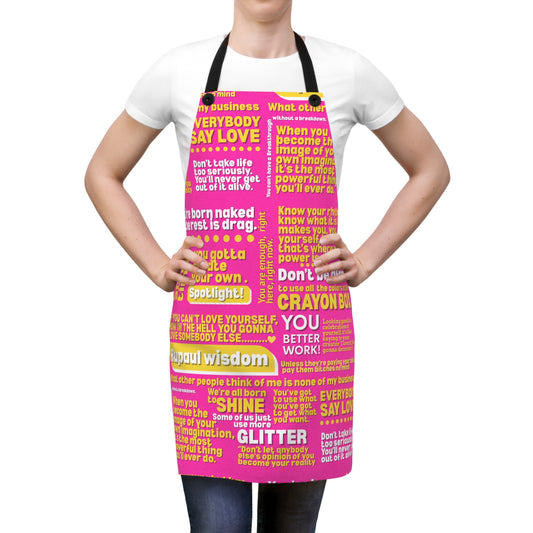 Vibrant Apron featuring Rupaul's most Inspiring Quote , Cooking Gift, Bakeware, Rupaul's Drag race Cooking Lover Gift, Artsy Apron, Rupaul Inspired Apron