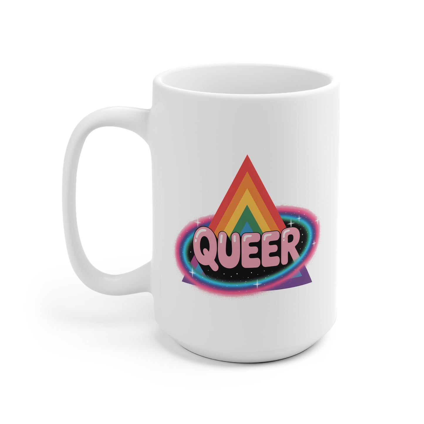 Pride Ceramic Mug, Queer Coffee Cup, LGBTQ+ Gift, Rainbow Mug, Queer Affirmation, Cute Mug for Home