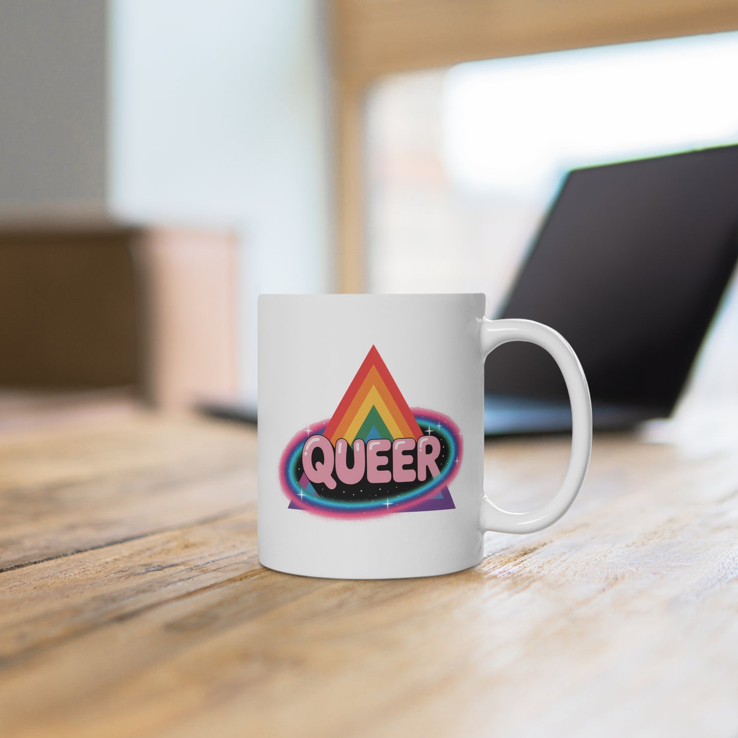 Pride Ceramic Mug, Queer Coffee Cup, LGBTQ+ Gift, Rainbow Mug, Queer Affirmation, Cute Mug for Home