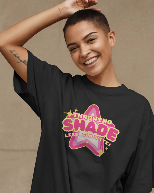 Throwing Shade like Confetti -  Unisex Heavy Cotton Tee, Trendy T-Shirt, Gift for Friends, Party Wear, Casual Outfit, Summer Style