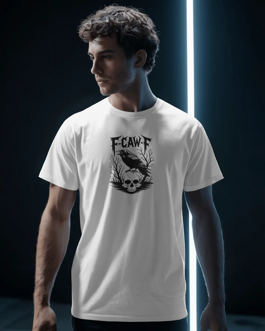 Gothic Graphic Tee, F-CAW-F Skull T-Shirt, Unisex Edgy Shirt, Halloween Gift, Alternative Fashion Wear, Casual Street Style