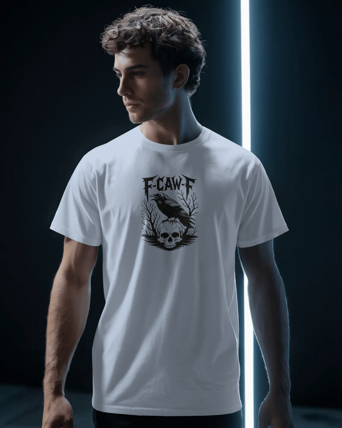 Gothic Graphic Tee, F-CAW-F Skull T-Shirt, Unisex Edgy Shirt, Halloween Gift, Alternative Fashion Wear, Casual Street Style