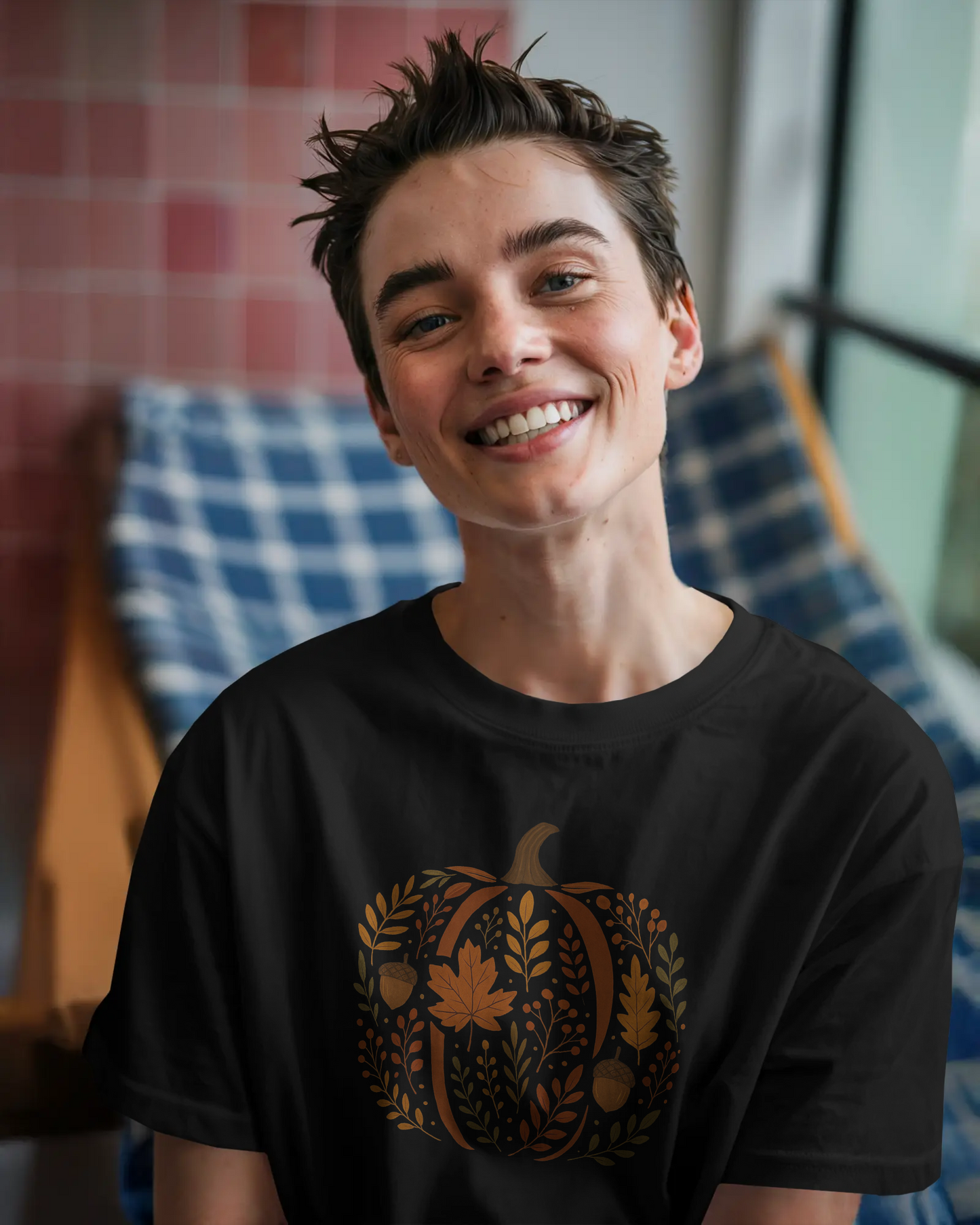 Autumn Pumpkin Tee, Fall Harvest Shirt, Unisex Short Sleeve T-shirt, Thanksgiving Apparel, Cozy Autumn Vibes