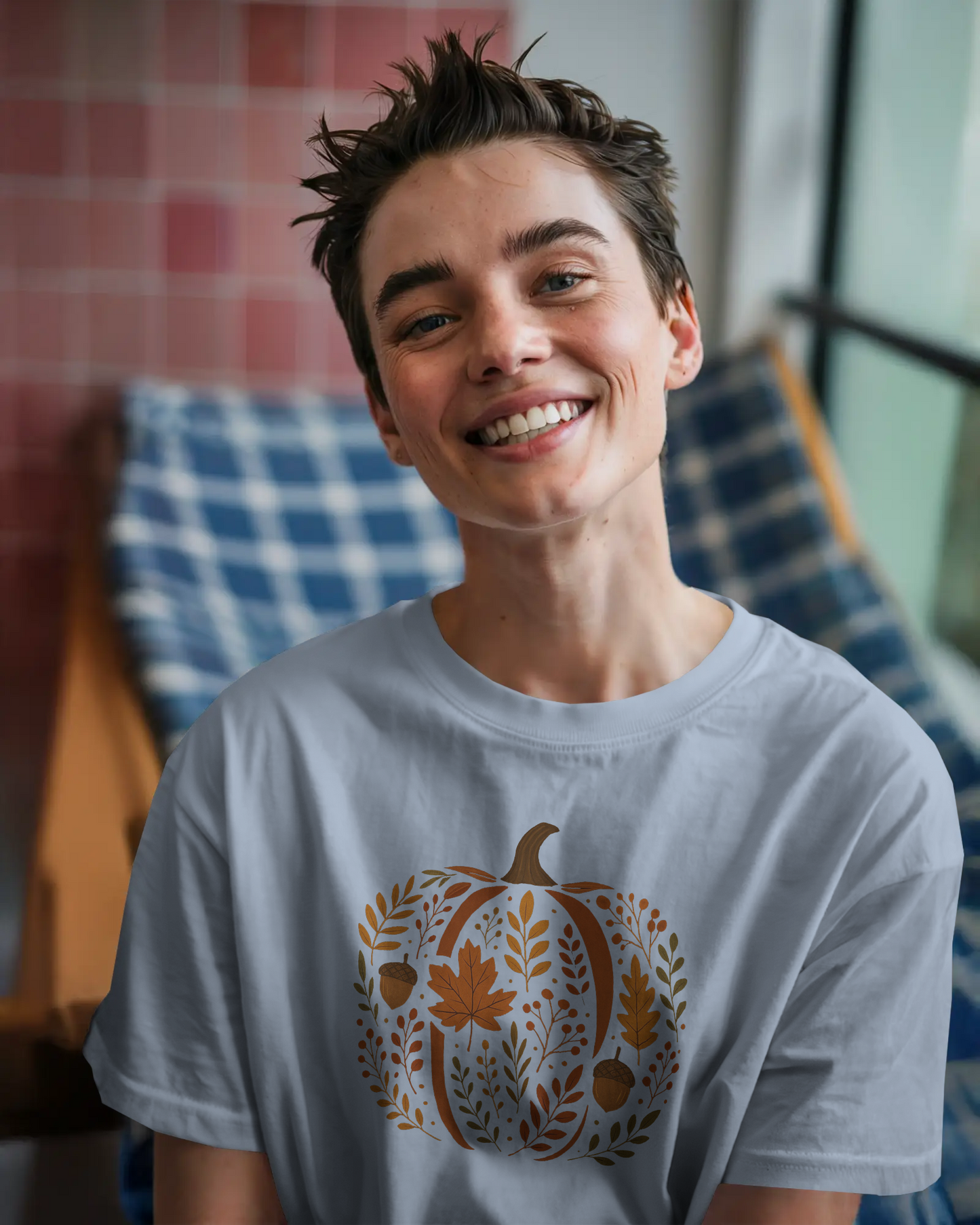 Autumn Pumpkin Tee, Fall Harvest Shirt, Unisex Short Sleeve T-shirt, Thanksgiving Apparel, Cozy Autumn Vibes