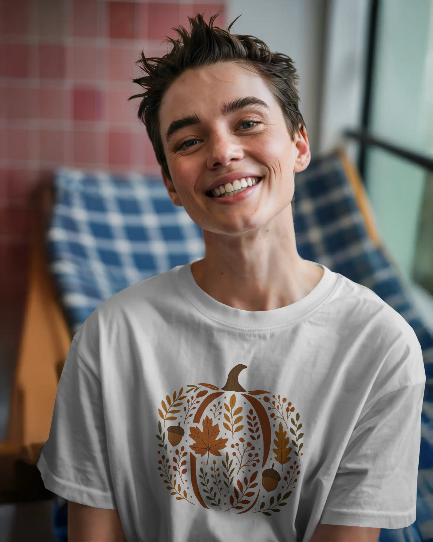 Autumn Pumpkin Tee, Fall Harvest Shirt, Unisex Short Sleeve T-shirt, Thanksgiving Apparel, Cozy Autumn Vibes