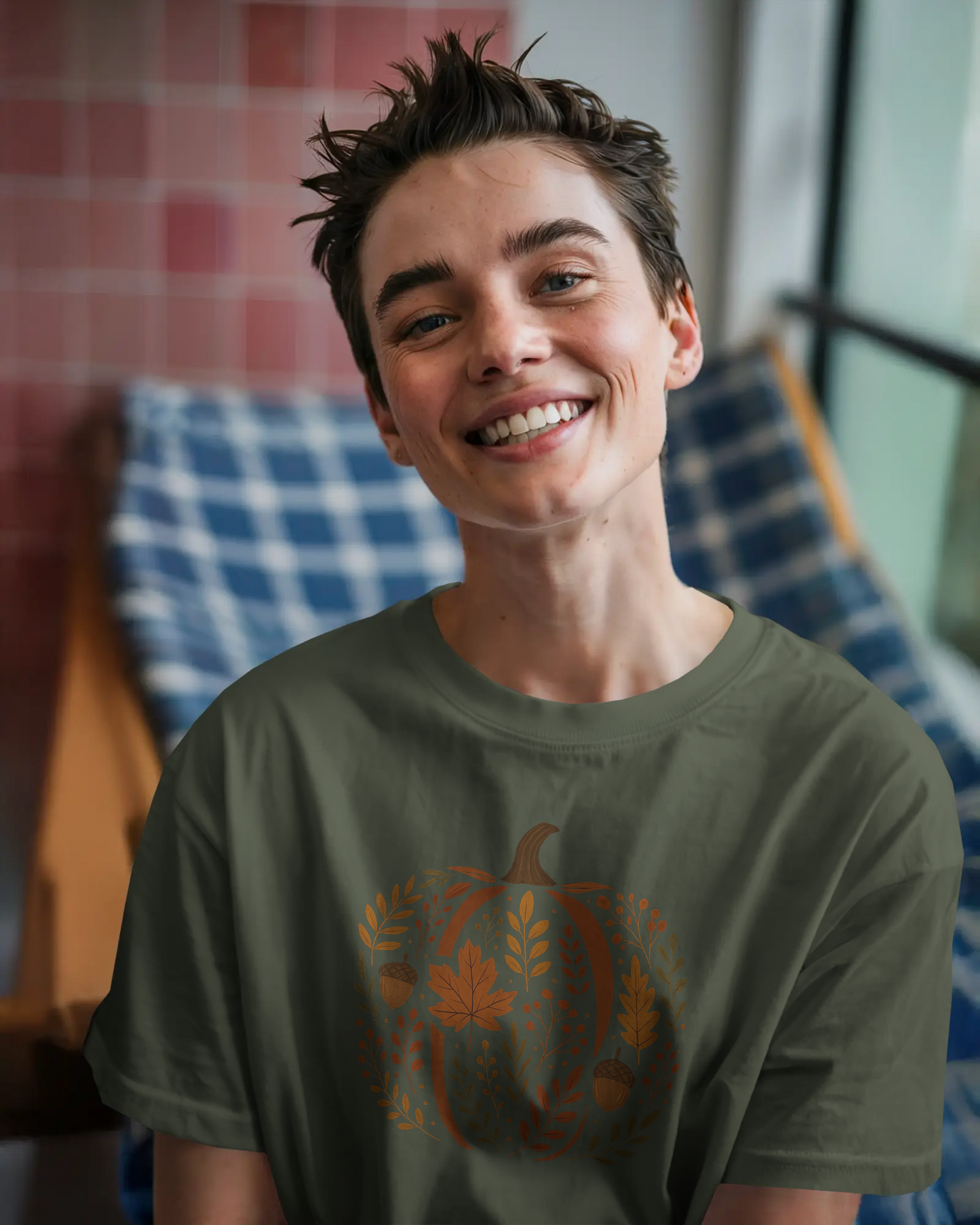 Autumn Pumpkin Tee, Fall Harvest Shirt, Unisex Short Sleeve T-shirt, Thanksgiving Apparel, Cozy Autumn Vibes