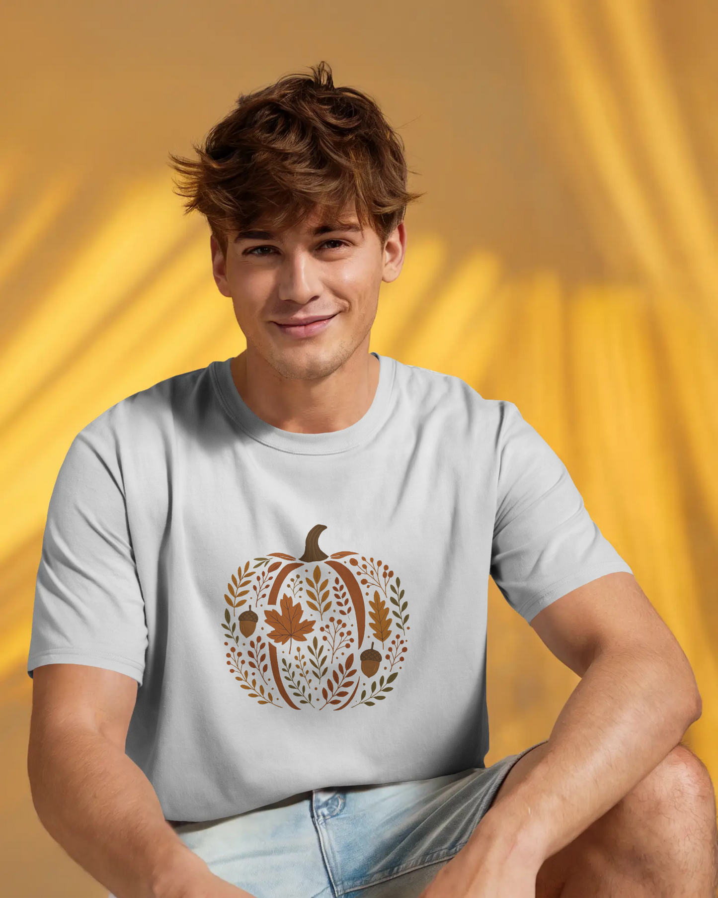 Autumn Pumpkin Tee, Fall Harvest Shirt, Unisex Short Sleeve T-shirt, Thanksgiving Apparel, Cozy Autumn Vibes