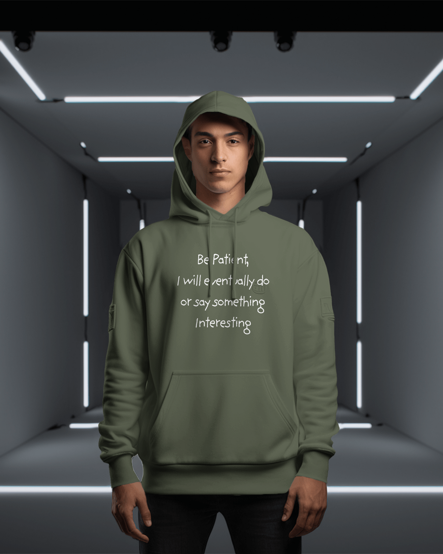 Be Patient, I will eventually do or say something Interesting -  King Hooded Sweatshirt - Unique Quote, Cozy Loungewear, Gift for Friends, Inspirational Hoodie, Funny Sweatshirt