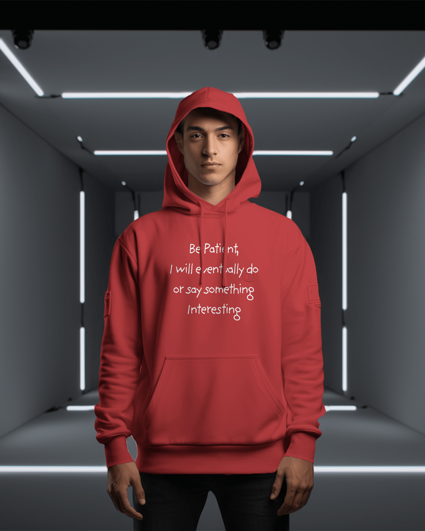 Be Patient, I will eventually do or say something Interesting -  King Hooded Sweatshirt - Unique Quote, Cozy Loungewear, Gift for Friends, Inspirational Hoodie, Funny Sweatshirt
