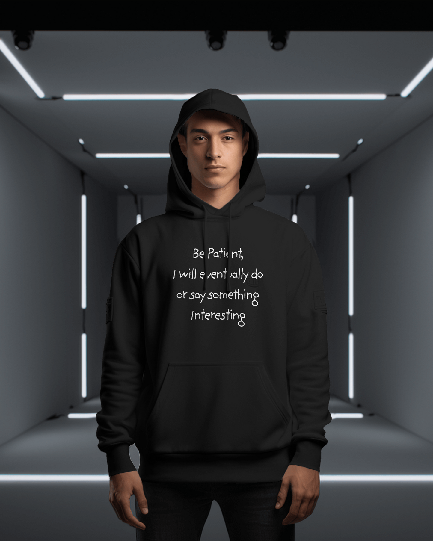 Be Patient, I will eventually do or say something Interesting -  King Hooded Sweatshirt - Unique Quote, Cozy Loungewear, Gift for Friends, Inspirational Hoodie, Funny Sweatshirt