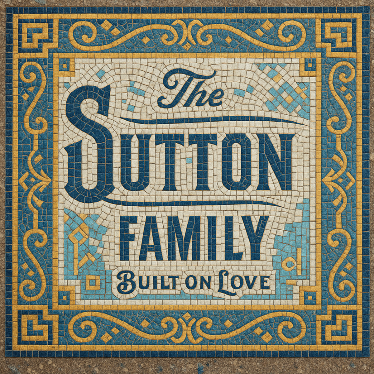 Family Name Ceramic Mug — Personalized "The Surname Family: Built on Love" Vintage Design