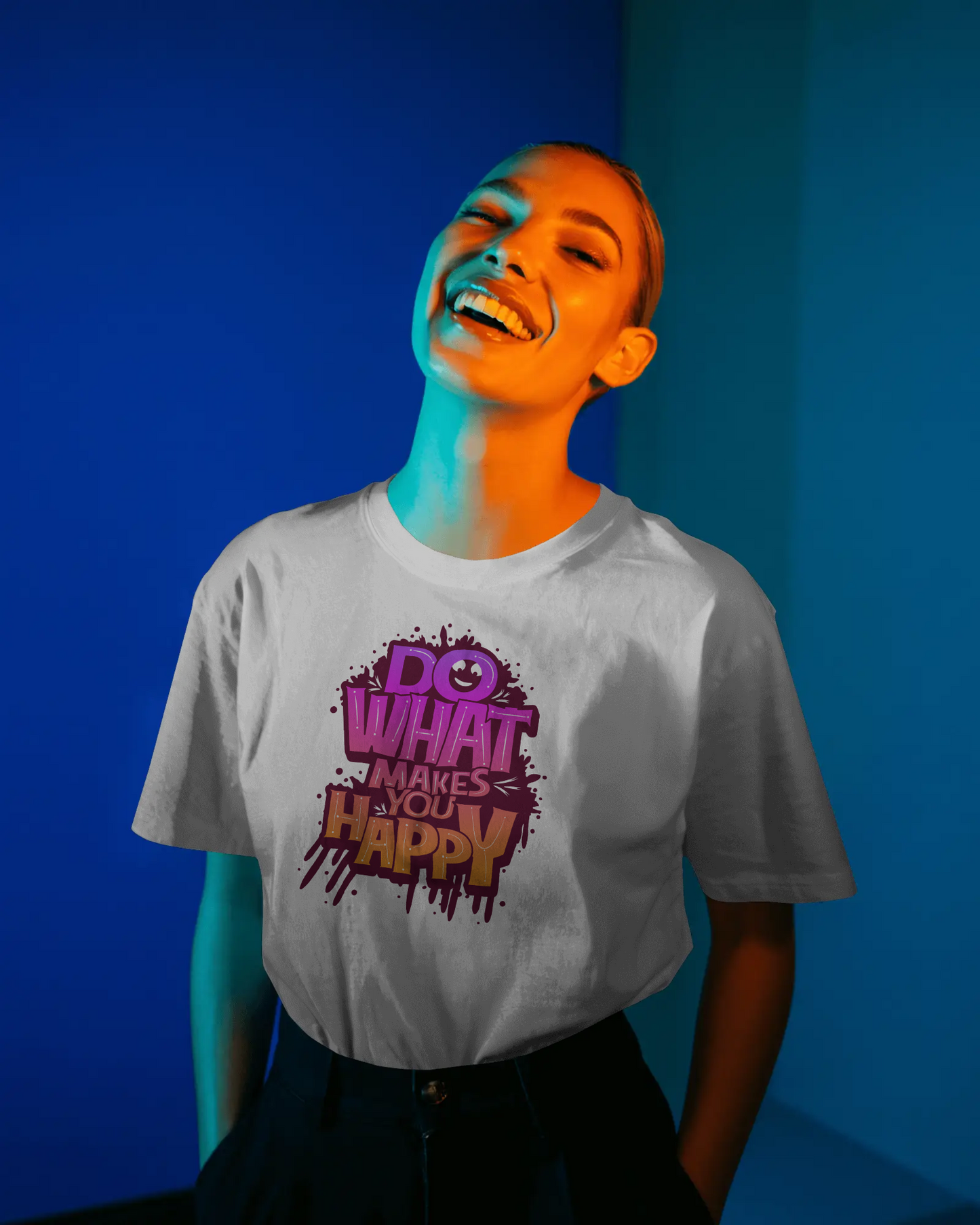 Do What Makes You Happy T‑Shirt — Colorful Positive Graphic Tee